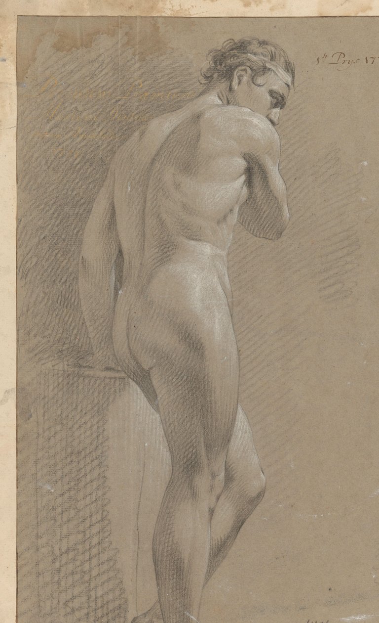 Standing Male Nude, Seen from the Back (1st prize 1770) by Marten Houtman