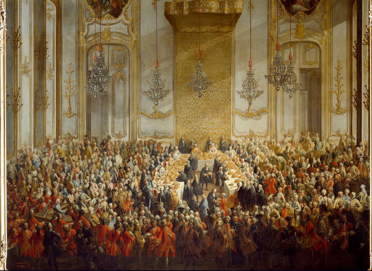 Official Banquet Organized for the Wedding of Princess Isabella of Parma with Emperor Joseph II on 6/10/1760 (detail) by Martin (and studio) Mytens or Meytens