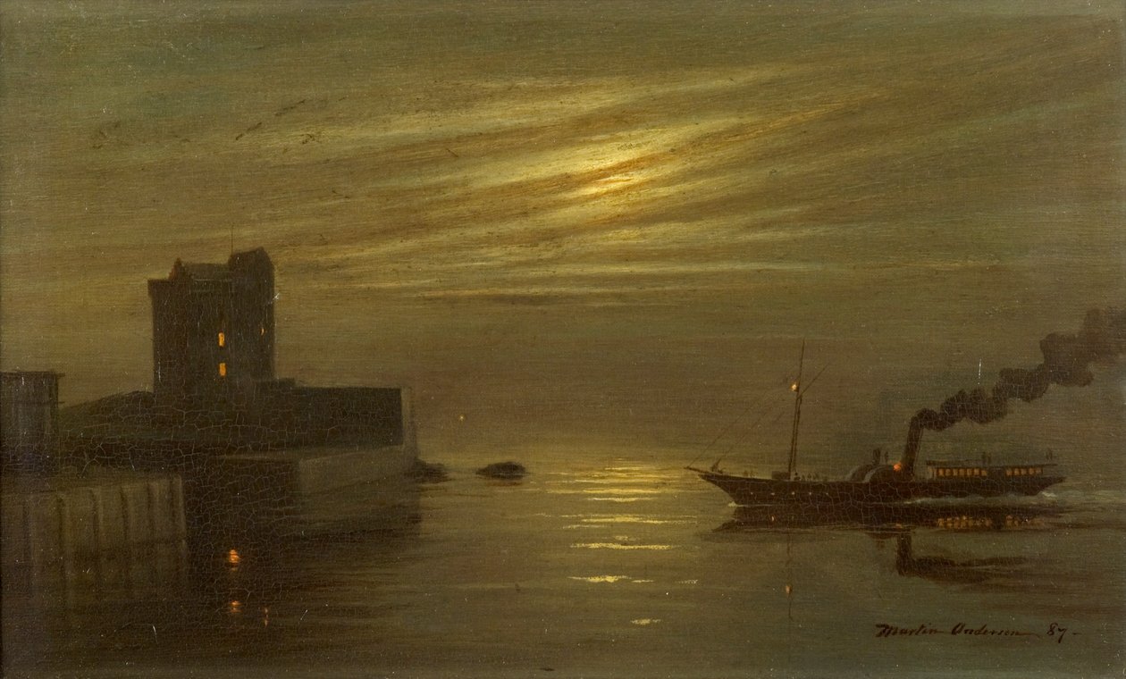 Broughty Castle - Moonlight Scene by Martin  Anderson