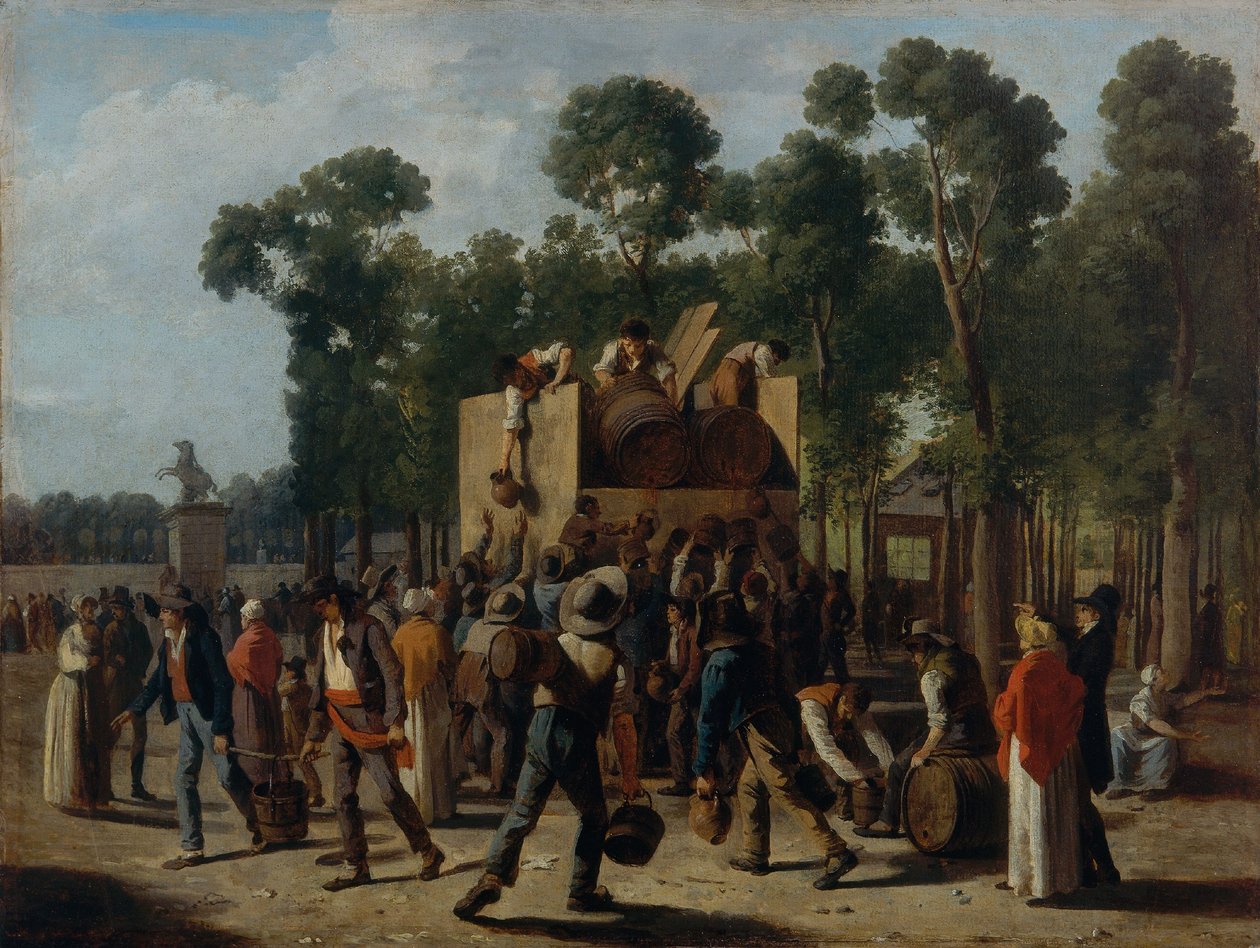 Wine distribution on the Champs-Elysées, c.1795 by Martin Drölling