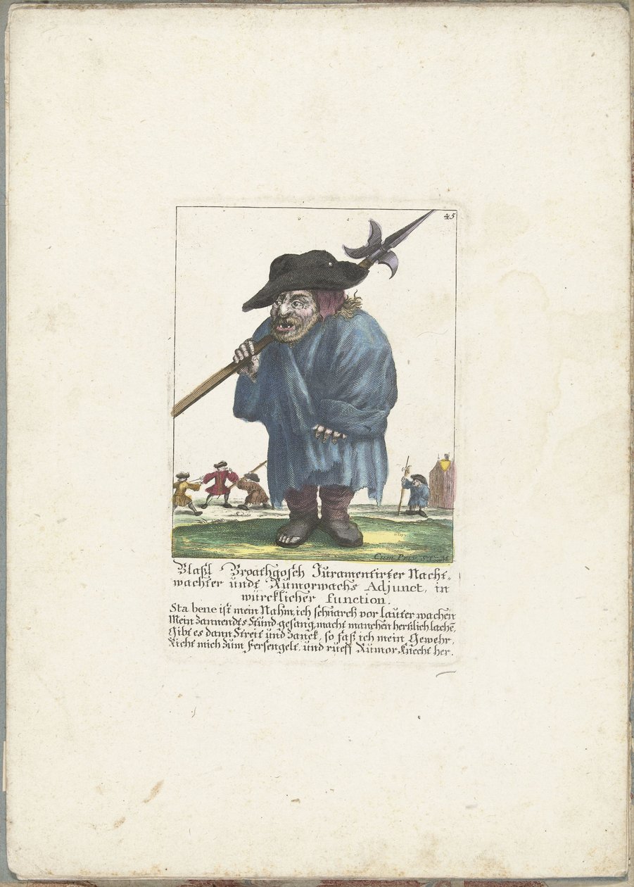The Dwarf Blaßl Broatgosch, ca. 1710 (Il Callotto Resurrected or Newly Arranged Dwarf Cabinet) by Martin Engelbrecht (attributed to)