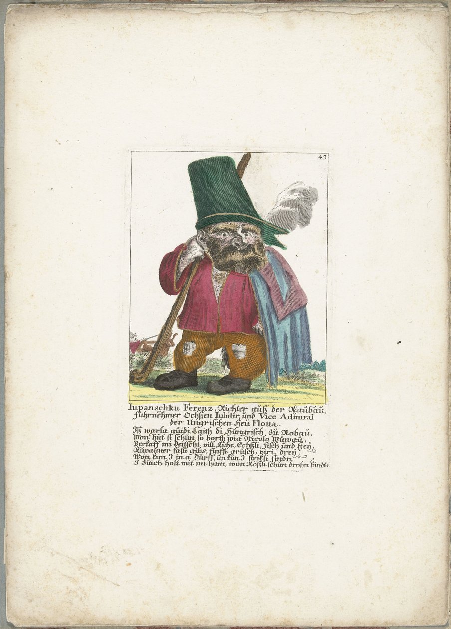 The dwarf Iupanschku Ferenz, ca. 1710 by Martin Engelbrecht (attributed to)