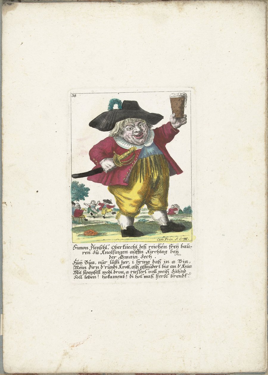 The Dwarf Simon Flenschl, ca. 1710 by Martin Engelbrecht (attributed to)