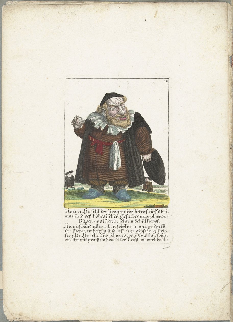 The Jewish Dwarf Natan Hirschl, ca. 1710 by Martin Engelbrecht (attributed to)