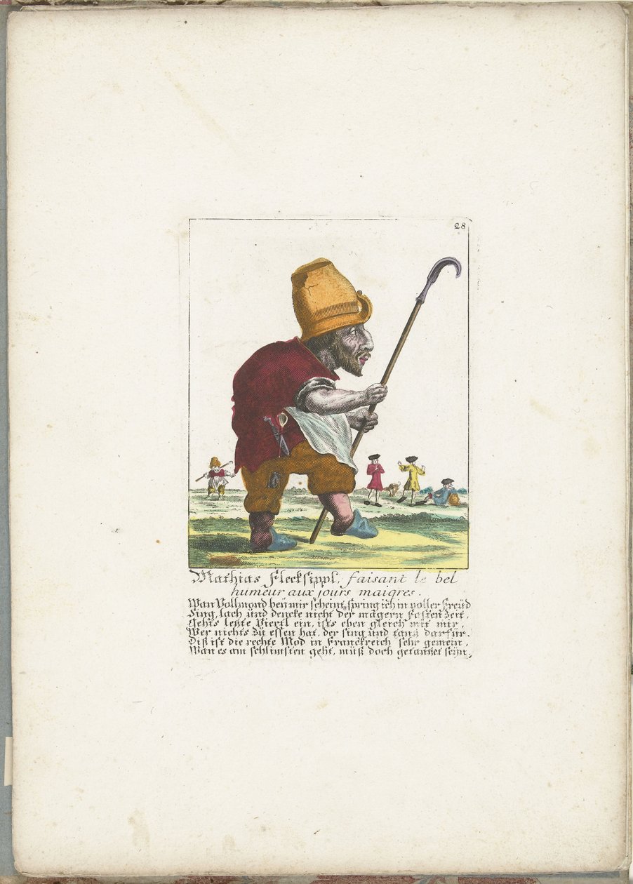 The Merry Dwarf Mathias Flecksippl, ca. 1710 (Il Callotto Resurcitato) by Martin Engelbrecht (attributed to)