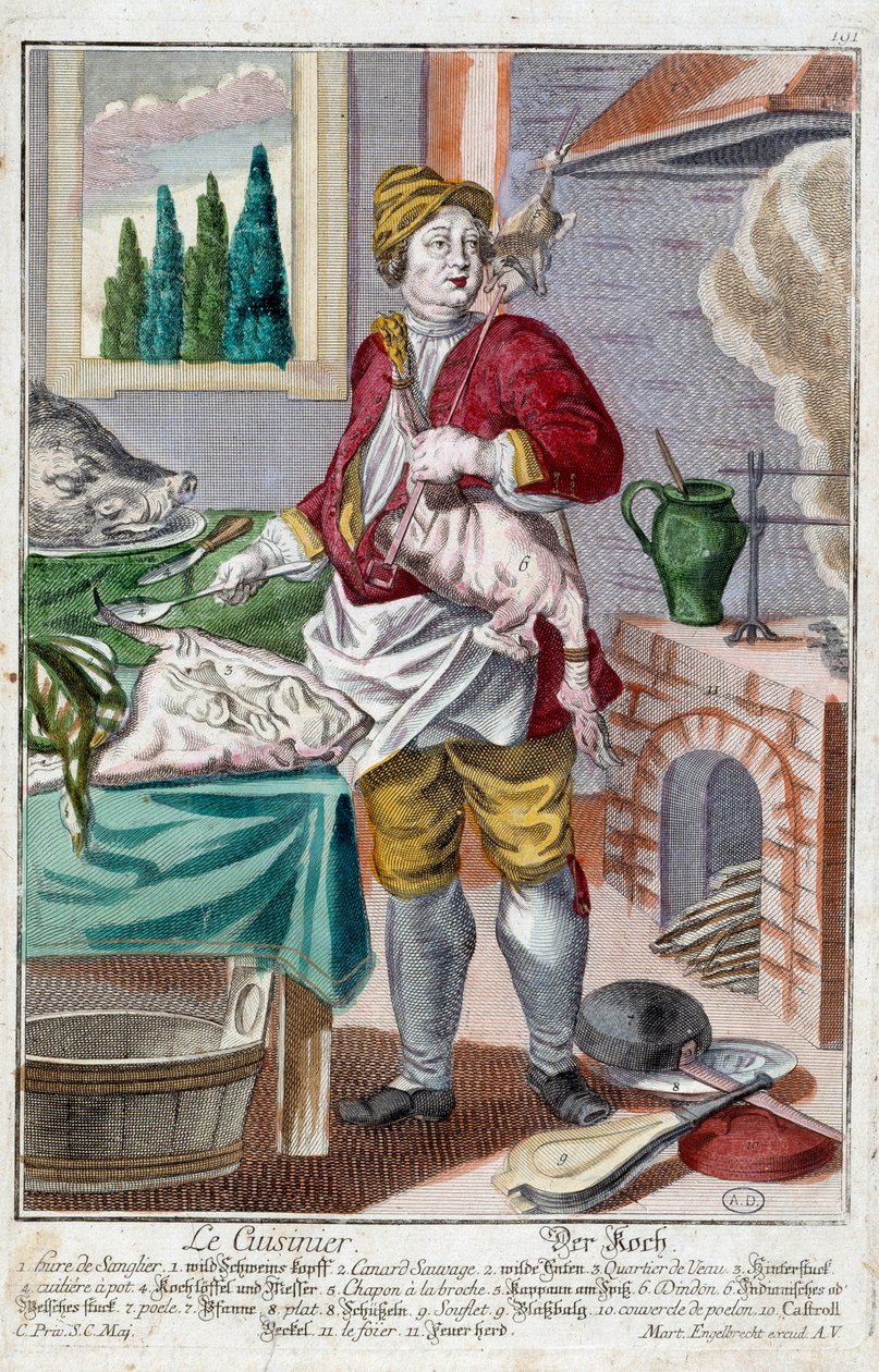 The cook (engraving by Martin Engelbrecht) by Martin Engelbrecht