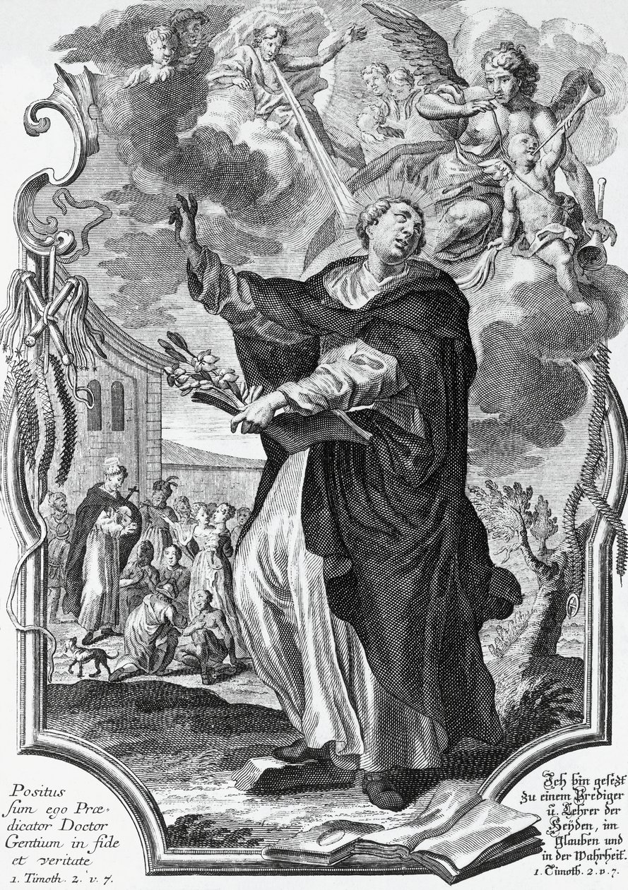 Vincent Ferrer, Spanish Dominican, engraving by Martin Engelbrecht by Martin Engelbrecht