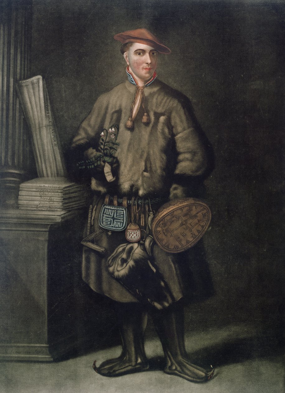 Carolus Linnaeus in his Lapland Dress, engraved by Henry Kingsbury, published 1805 by Martin Hoffman