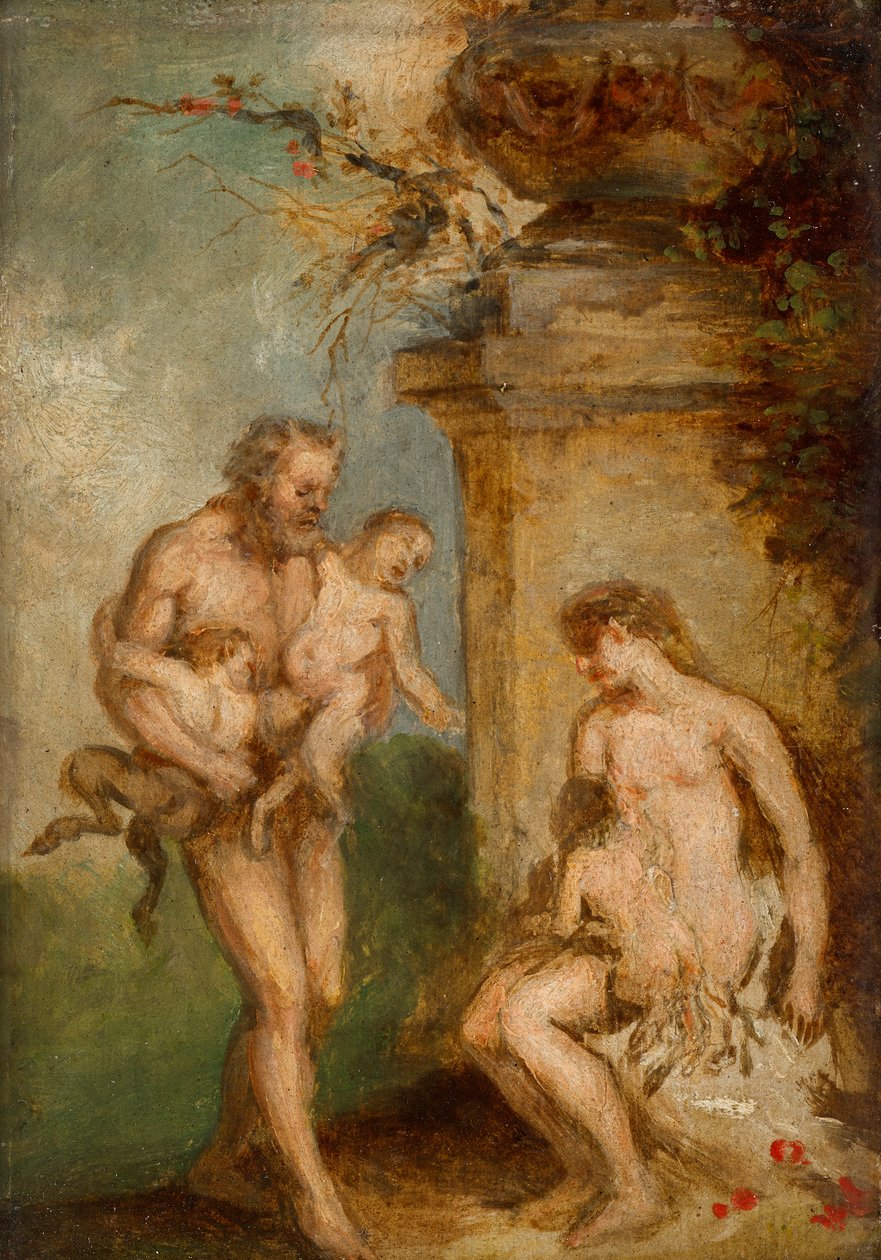 The Education of Satyr Children by Martin Johann Schmidt
