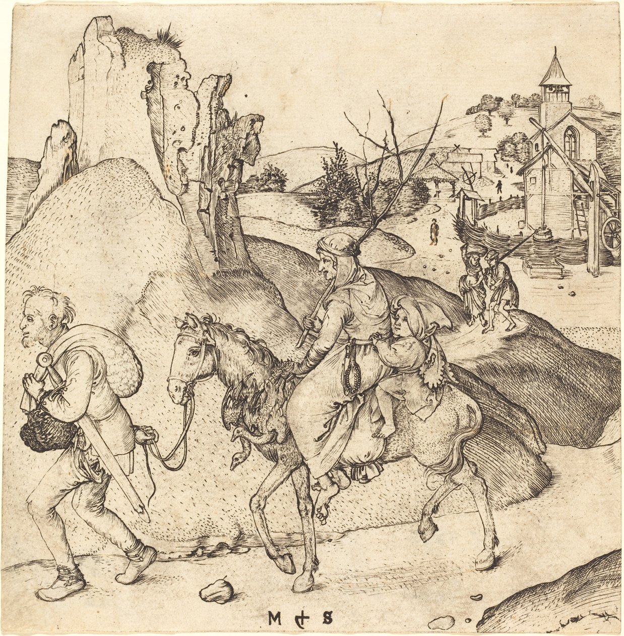Peasant Family Going to Market by Martin Schongauer