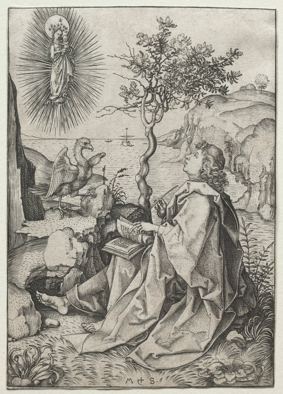 St. John the Evangelist on the Isle of Patmos by Martin Schongauer