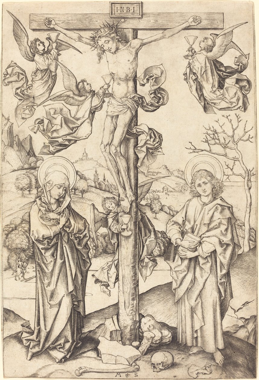 The Crucifixion with Four Angels by Martin Schongauer