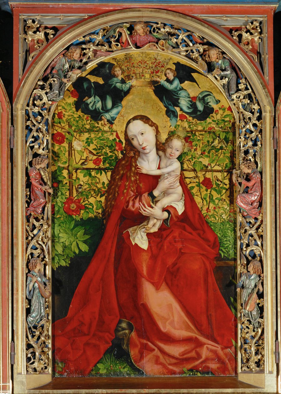 The Virgin of the Rosebush by Martin Schongauer