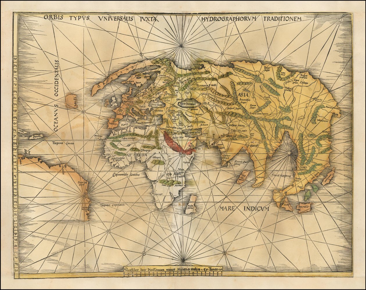 1513 Map of the World by Martin Waldseemüller by Martin Waldseemuller