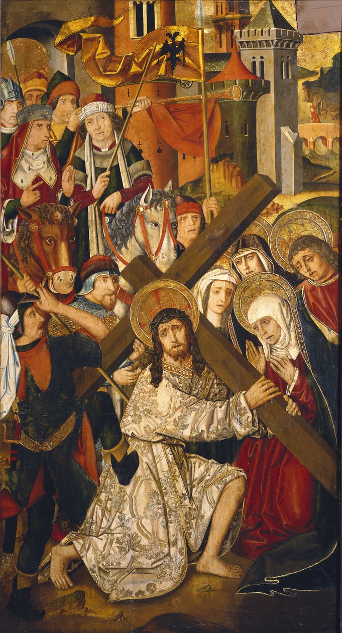 The Path to Calvary (detail) by Martin & Ximenez Miguel (fl.1466 1505) Bernat