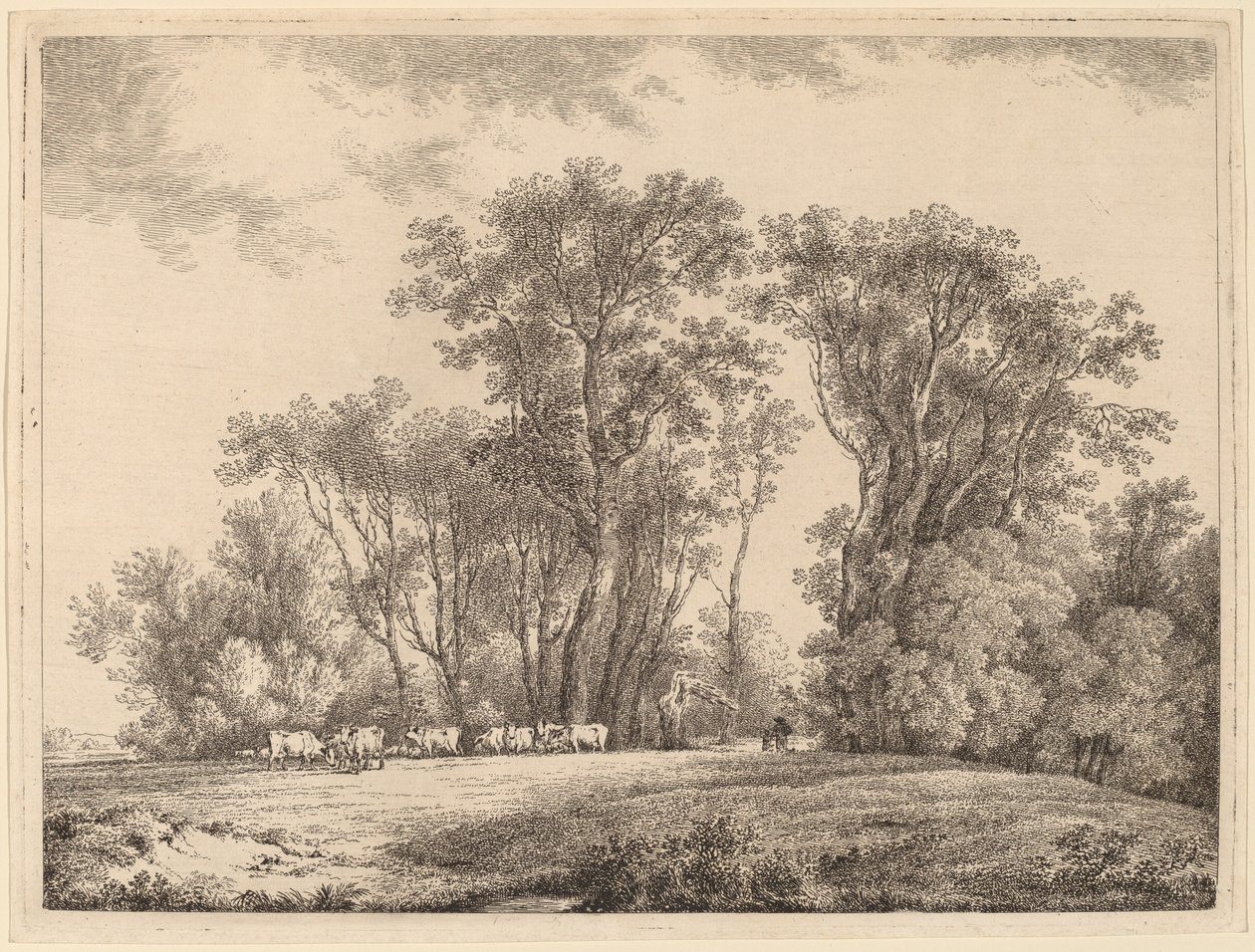 A Meadow with Cattle at the Edge of a Wood by Martin von Molitor