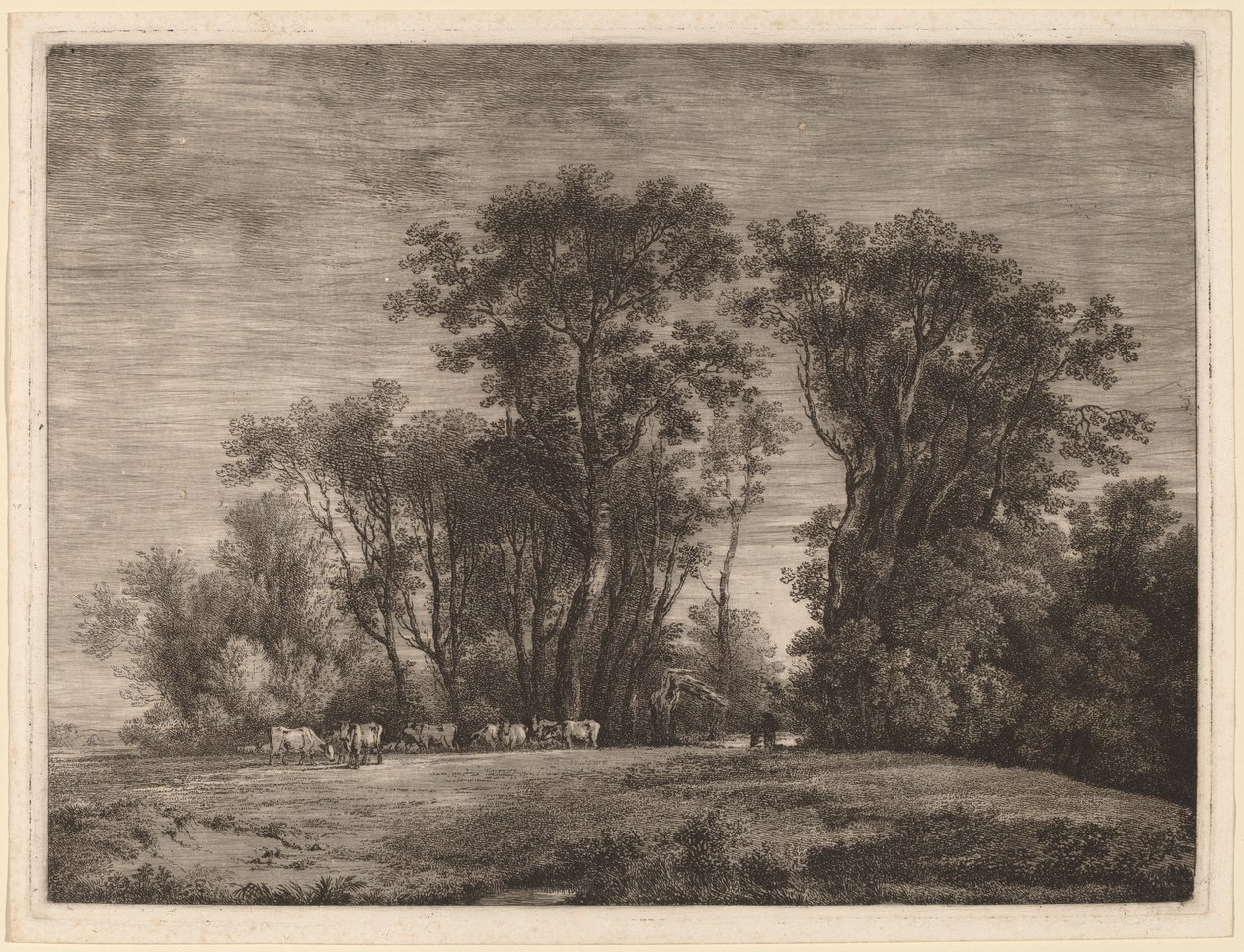 A Meadow with Cattle at the Edge of a Wood by Martin von Molitor
