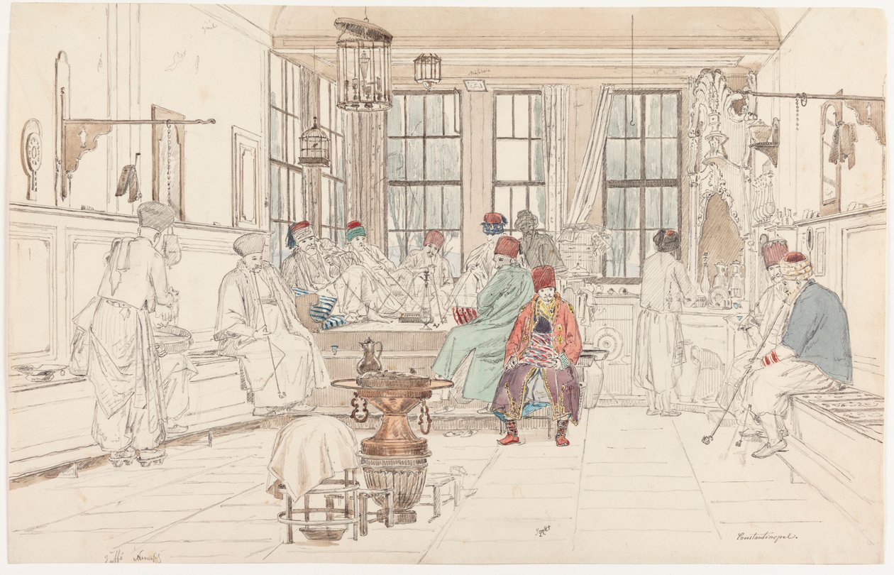 The Interior of a Turkish Café by Martinus Rørbye