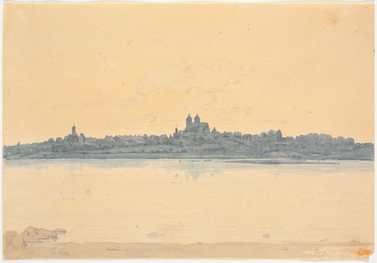 Viborg Seen from Asmild Klosterhave near Søndersø by Martinus Rørbye