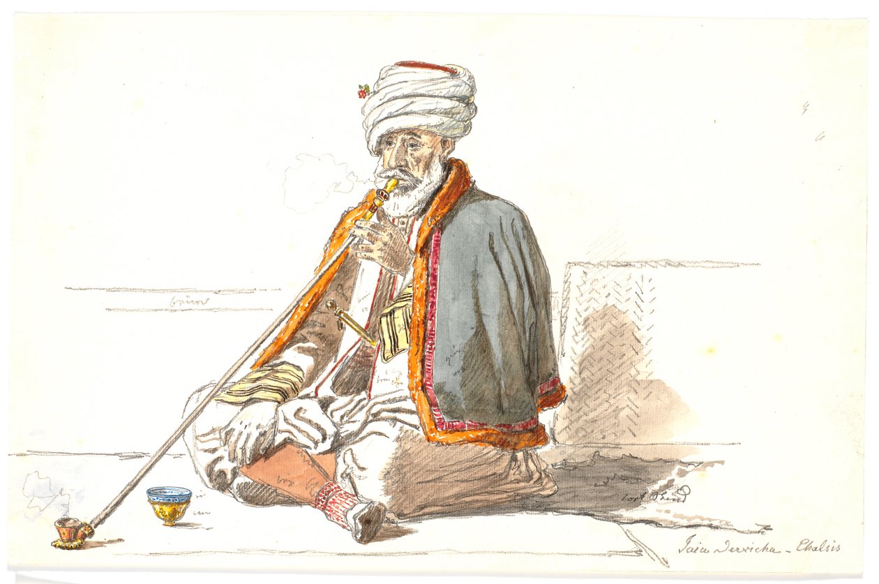 A Turkish Opium Smoker (Jaia Dervicha) in Chalkis by Martinus Rørbye