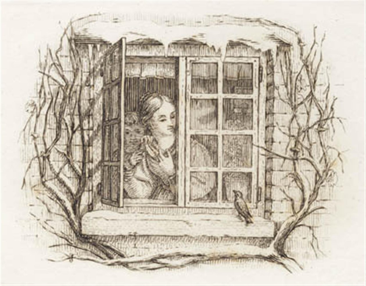 Illustration for "Fifty Fables for Children" by Hey by Martinus Rørbye
