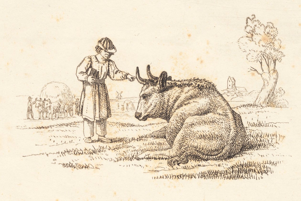 Illustration for "Fifty Fables for Children" by Hey by Martinus Rørbye
