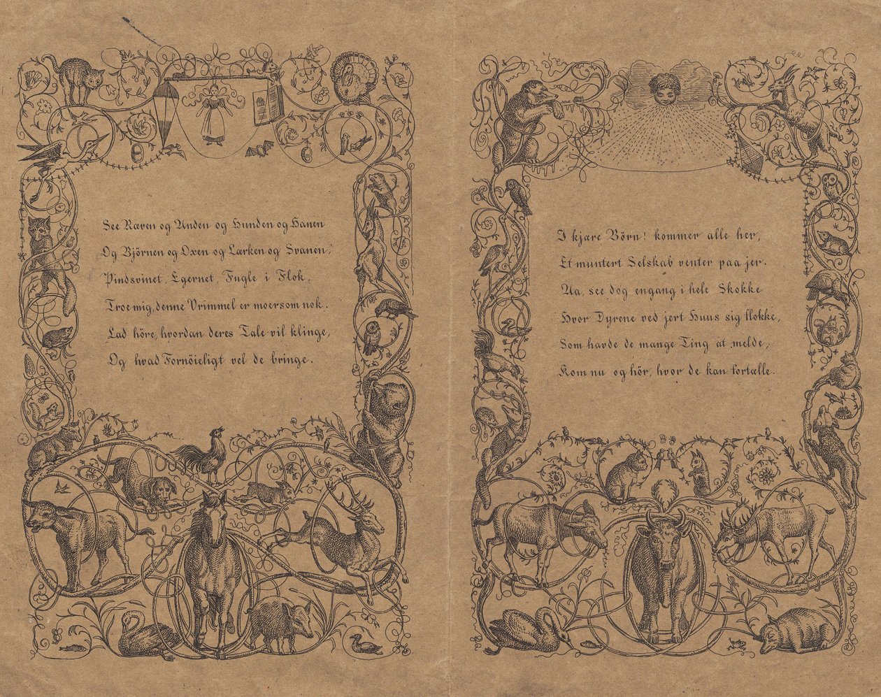 Two Covers with Interlaced Chain Ornament with Animals for 