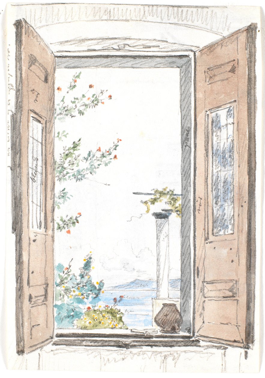 View Through a Window on Procida by Martinus Rørbye