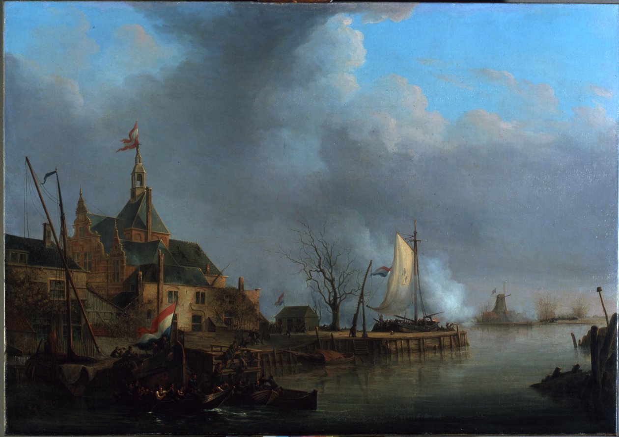 The Bombardment of Dordrecht by the French on November 24, 1813 by Martinus Schouman
