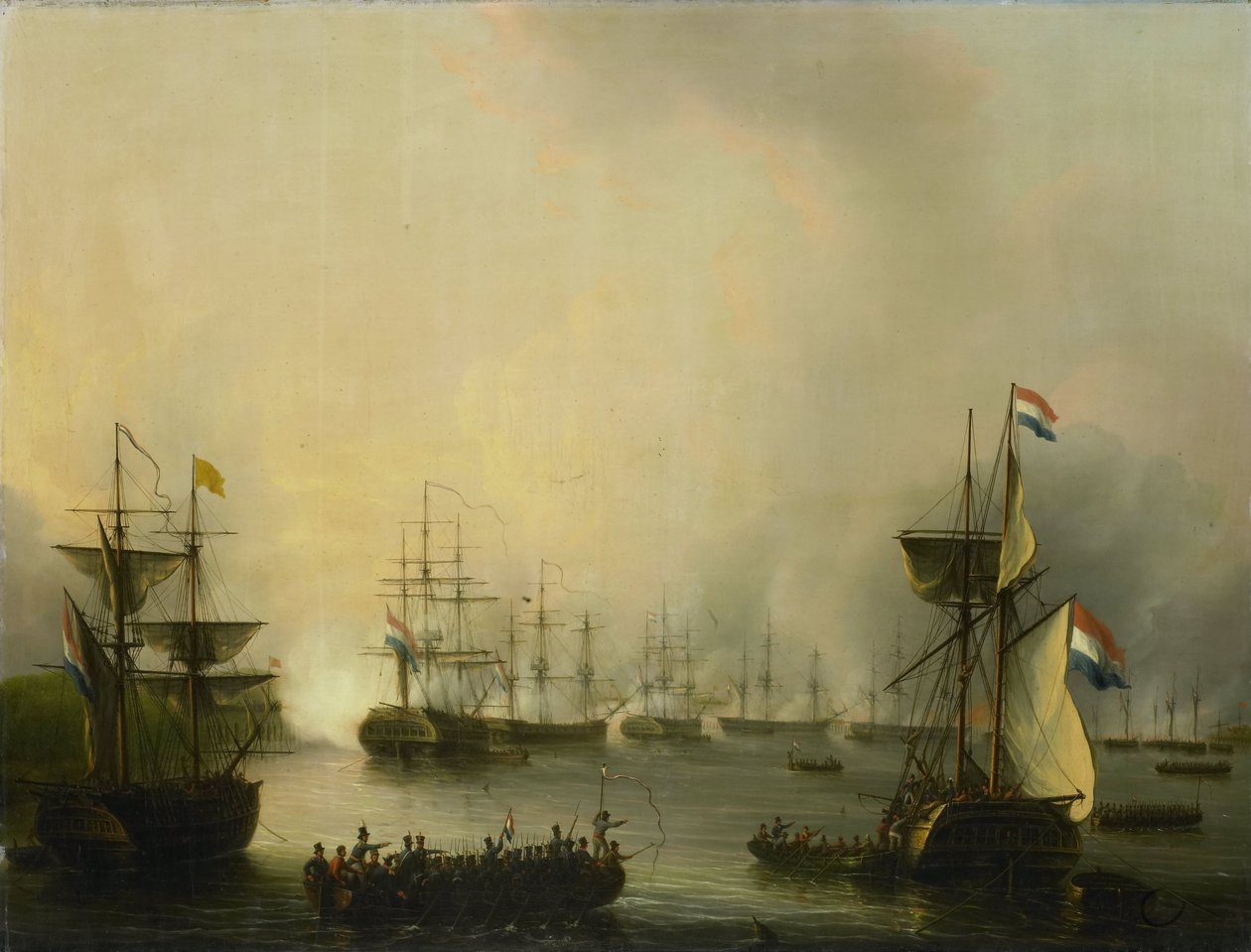The Bombardment of Palembang, Sumatra, 24 June 1821 by Martinus Schouman