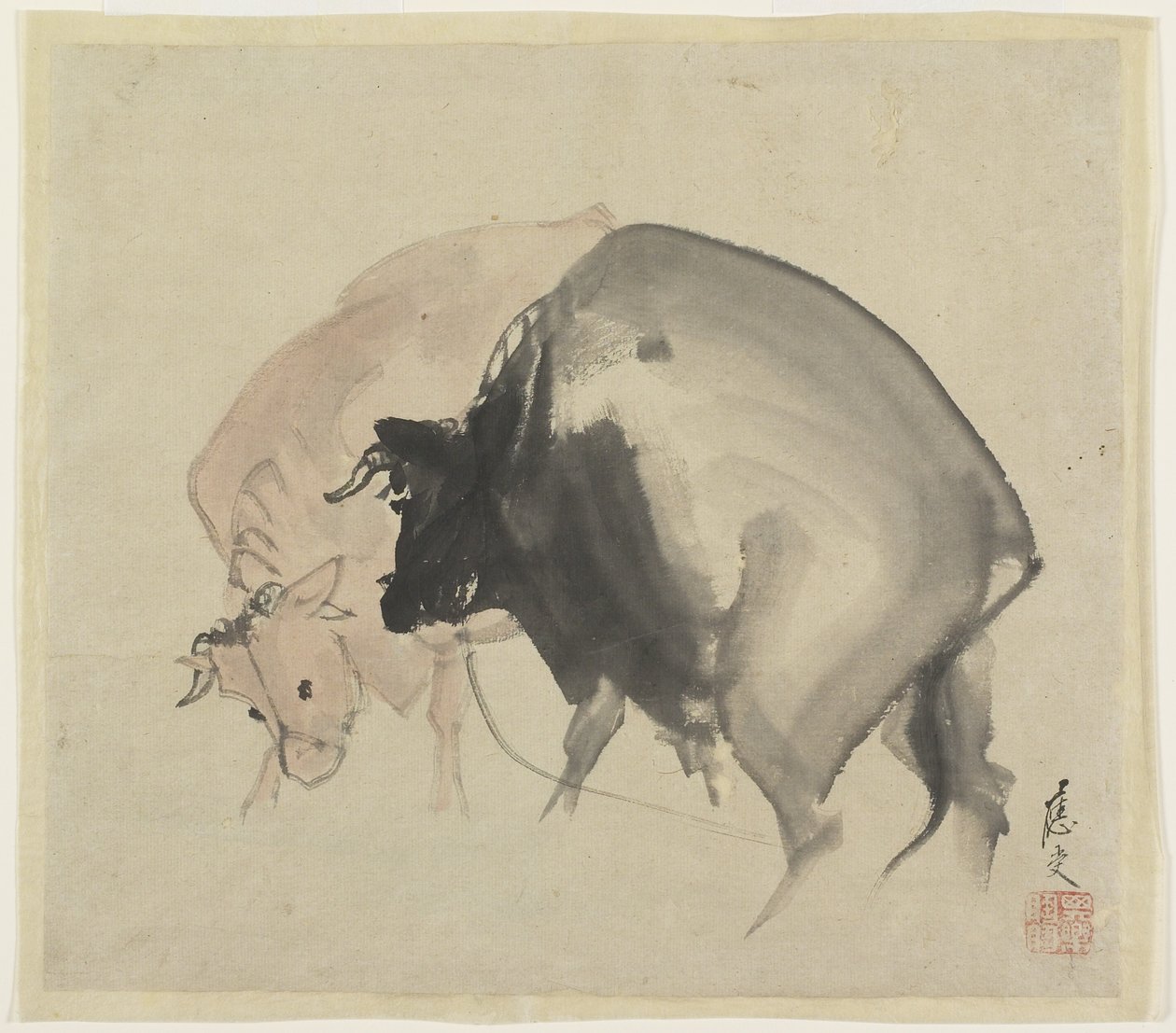 Two Bulls, c.1810 by Maruyama Oju