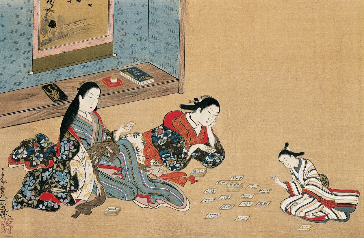 Women playing cards by Maruyama Okyo