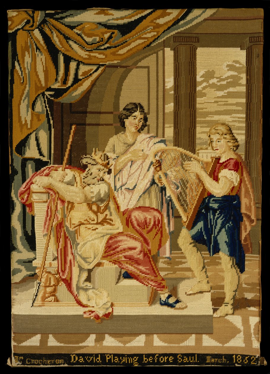 David Playing Before Saul by Mary Ann 1812 1888 Crocheron