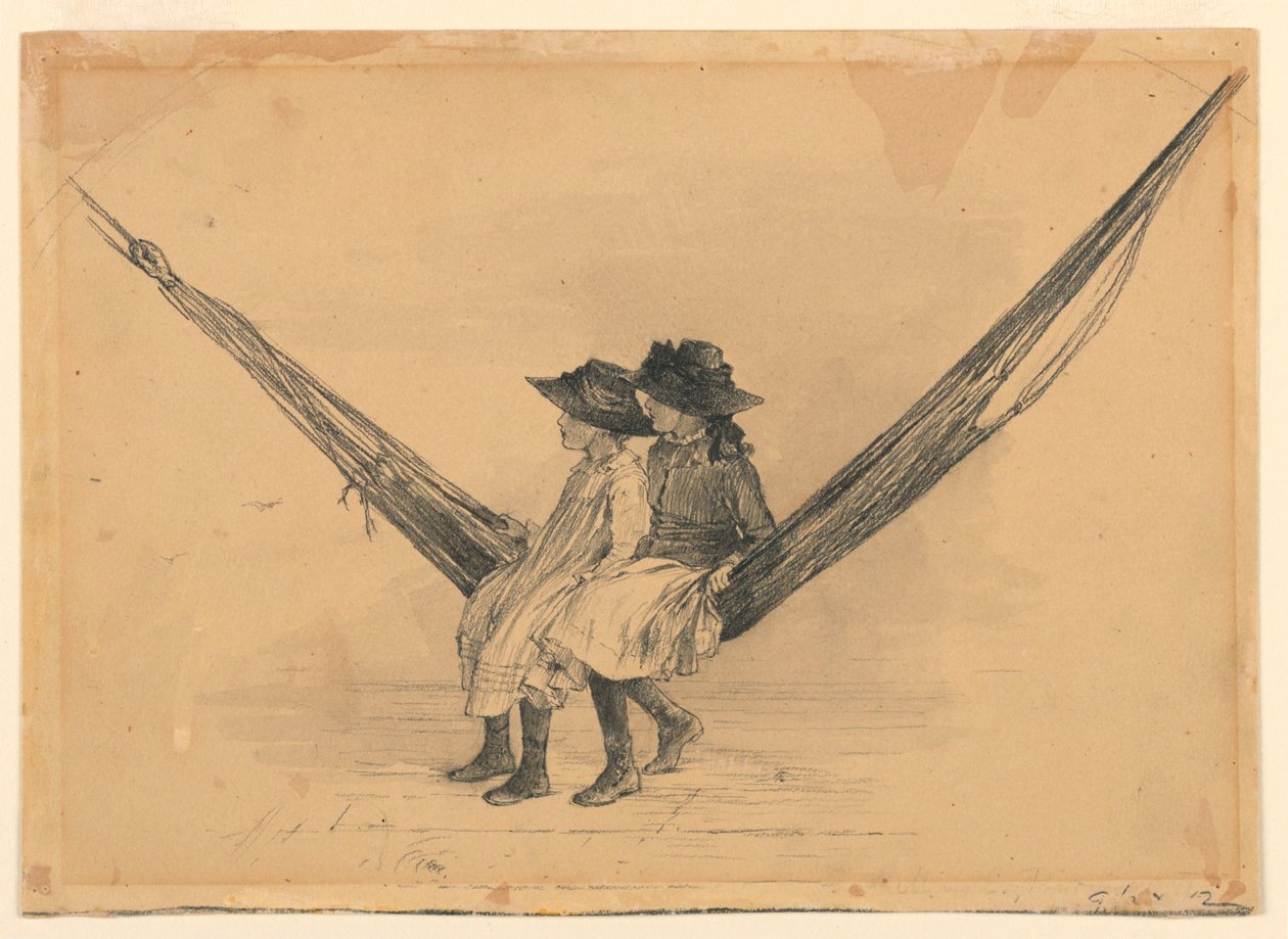 Mary and Eleanor Hague in a Hammock by Mary A. Hallock Foote