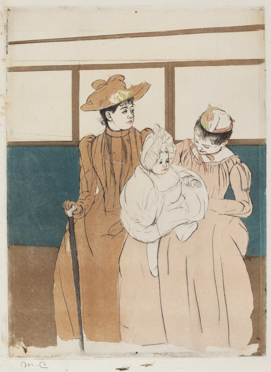 In the Omnibus, 1890-1891 by Mary Cassatt