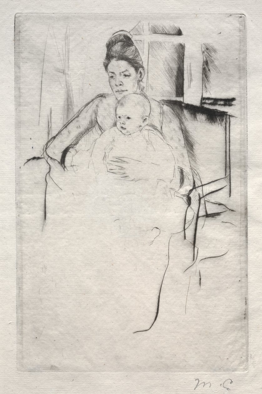Mrs. Gardner Cassatt and Her Baby Seated near a Window by Mary Cassatt