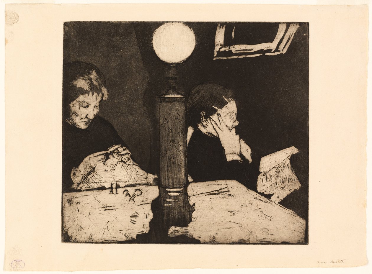 Under the Lamp by Mary Cassatt