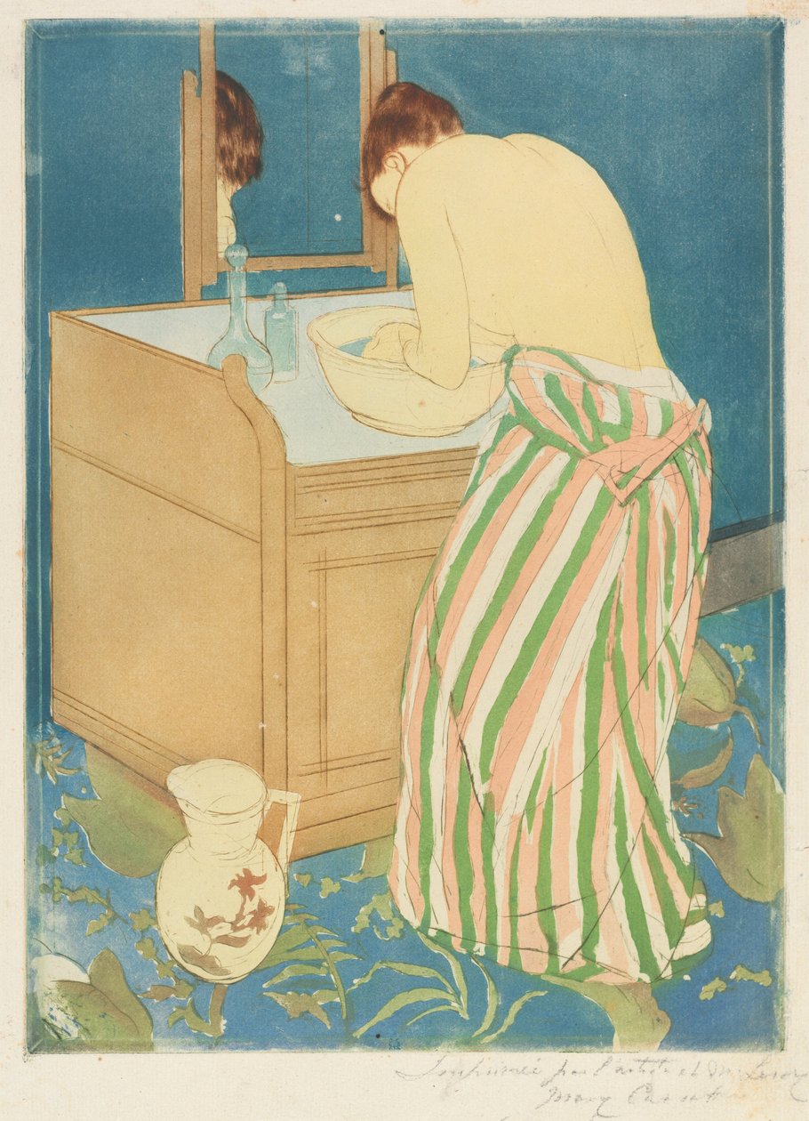 Woman Bathing by Mary Cassatt