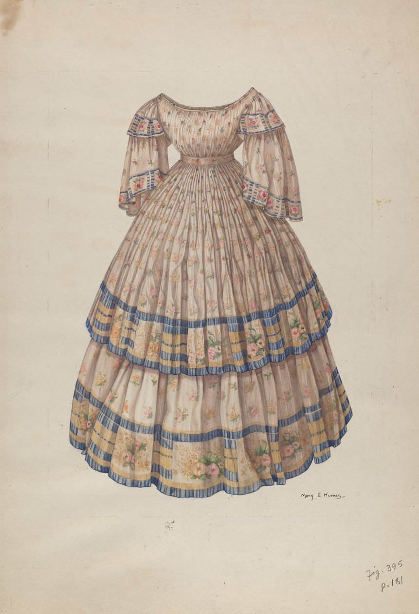 Dress with Hoop Skirt by Mary E Humes