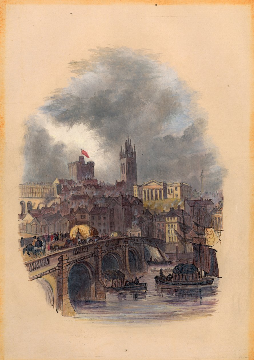 The Old Tyne Bridge, Moot Hall, St Nicholas Cathedral and Castle by Mary Jane Hancock