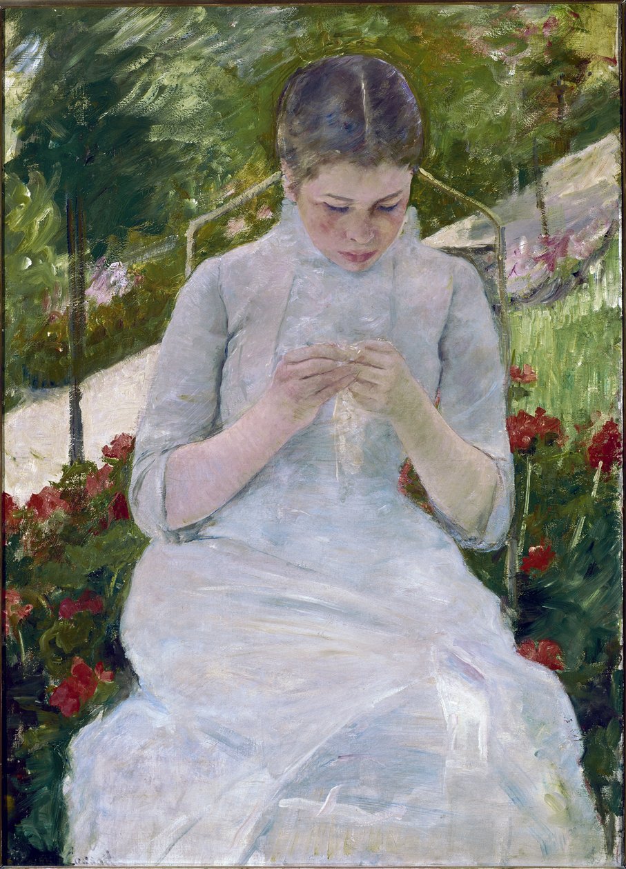 Woman Sewing by Mary Stevenson Cassatt