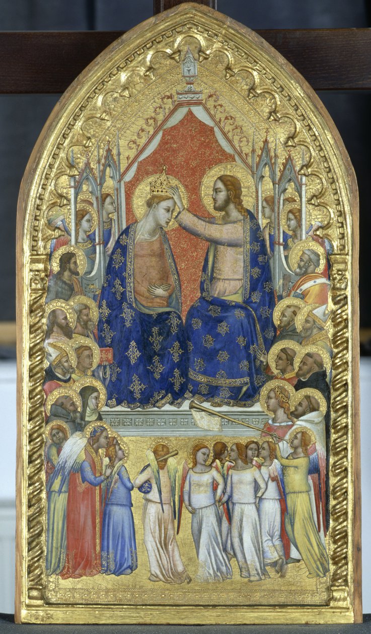 Coronation of the Virgin with Angels and Saints by Master of the Fabriano Altarpiece attr. to Master of the Fabriano Altarpiece attr. to