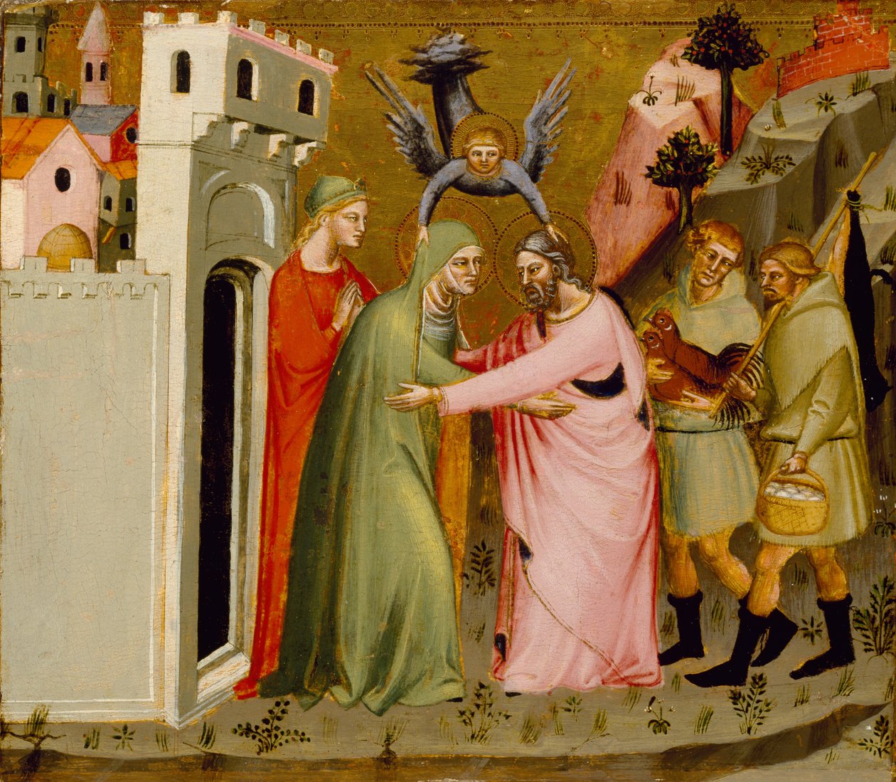 The Meeting of Anna and Joachim at the Golden Gate by Master of the Golden Gate Master of the Golden Gate