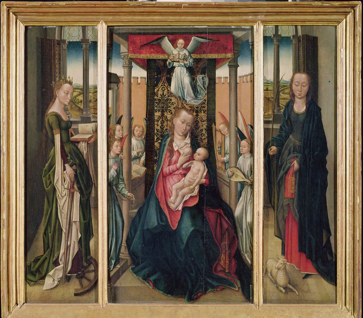 The Virgin and Child with Saints Catherine and Agnes by Master of the Legend of St. Catherine