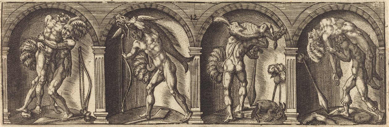 Les divers pourtraicts et figures XII by Master AD