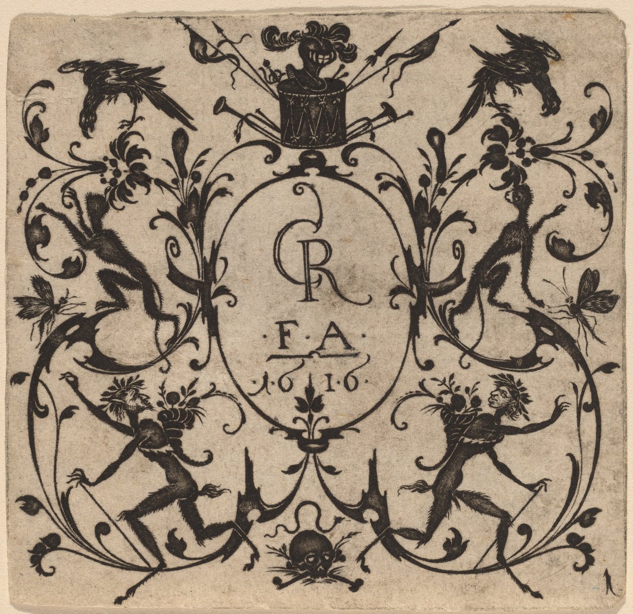 Ornament with Grotesque by Master CR