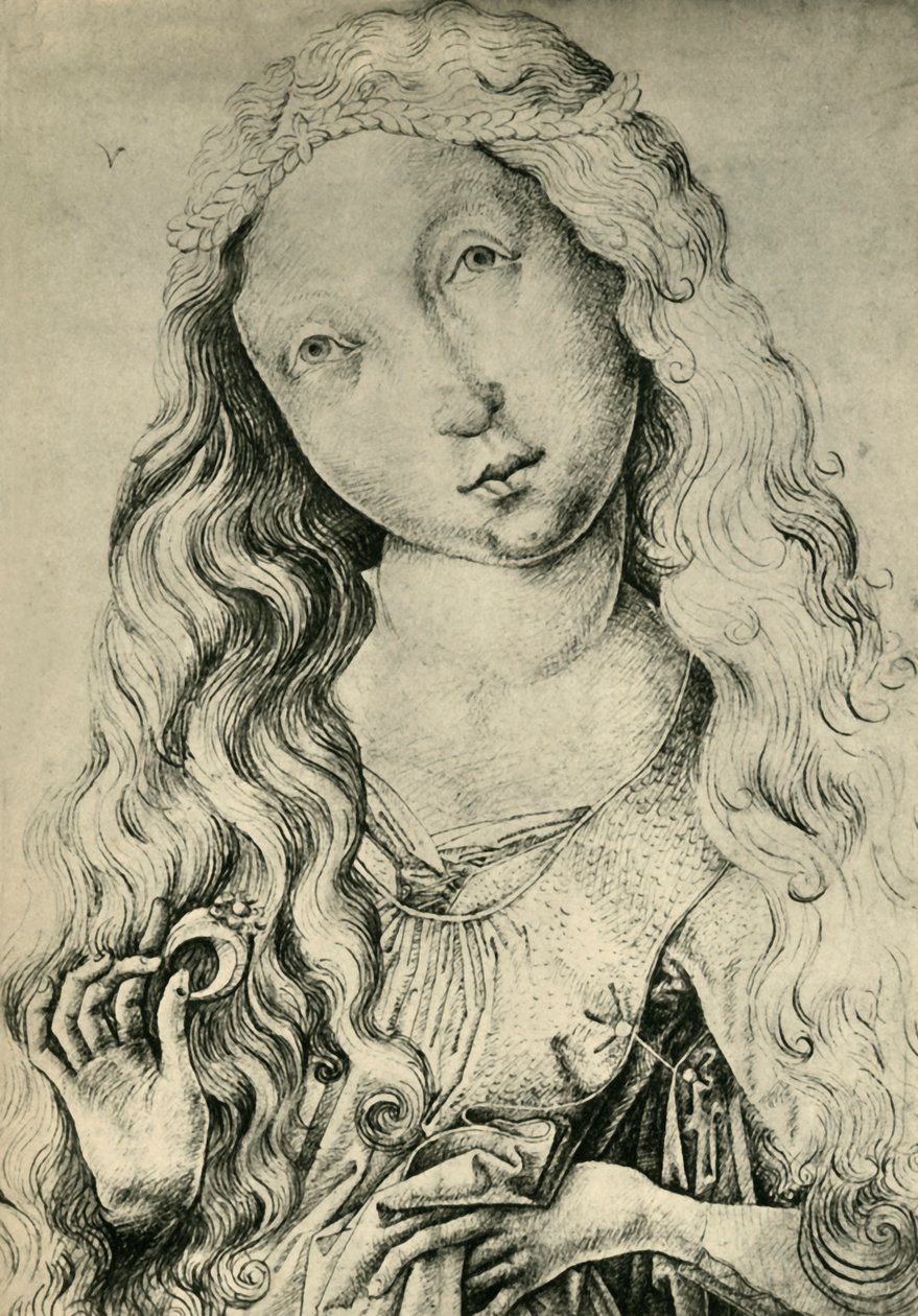Portrait of a Woman with a Ring, St Catherine by Master ES