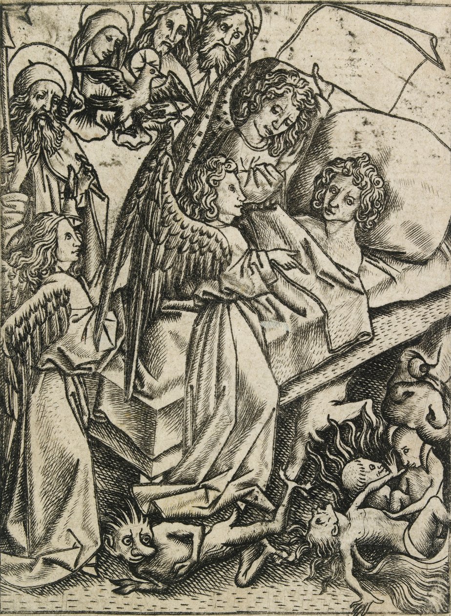 Presentation of Humility Against Avarice by Master ES