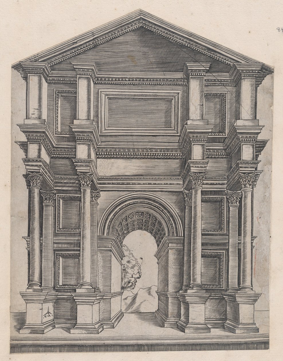Speculum Romanae Magnificentiae: Arch by Master GA with the Caltrop by Master GA