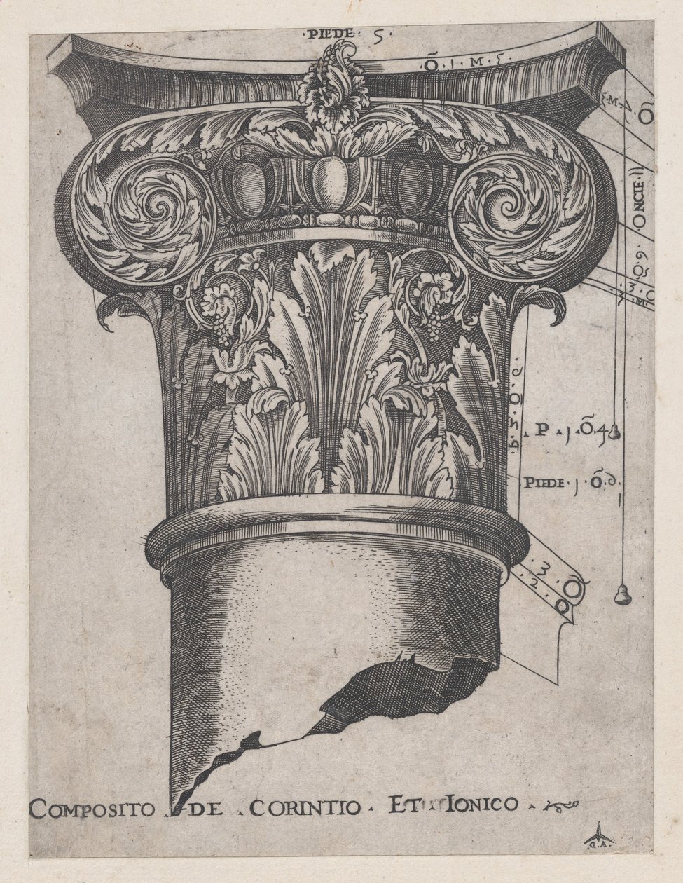 Speculum Romanae Magnificentiae: Composite of Corinthian and Ionic, ca. 1537 by Master GA